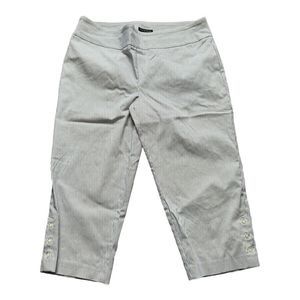 Counterparts Women's Plus Size 18 Super Stretch Pull on Striped Capris NEW